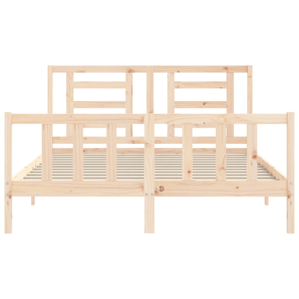 vidaXL Bed Frame without Mattress King Size Solid Wood Pine