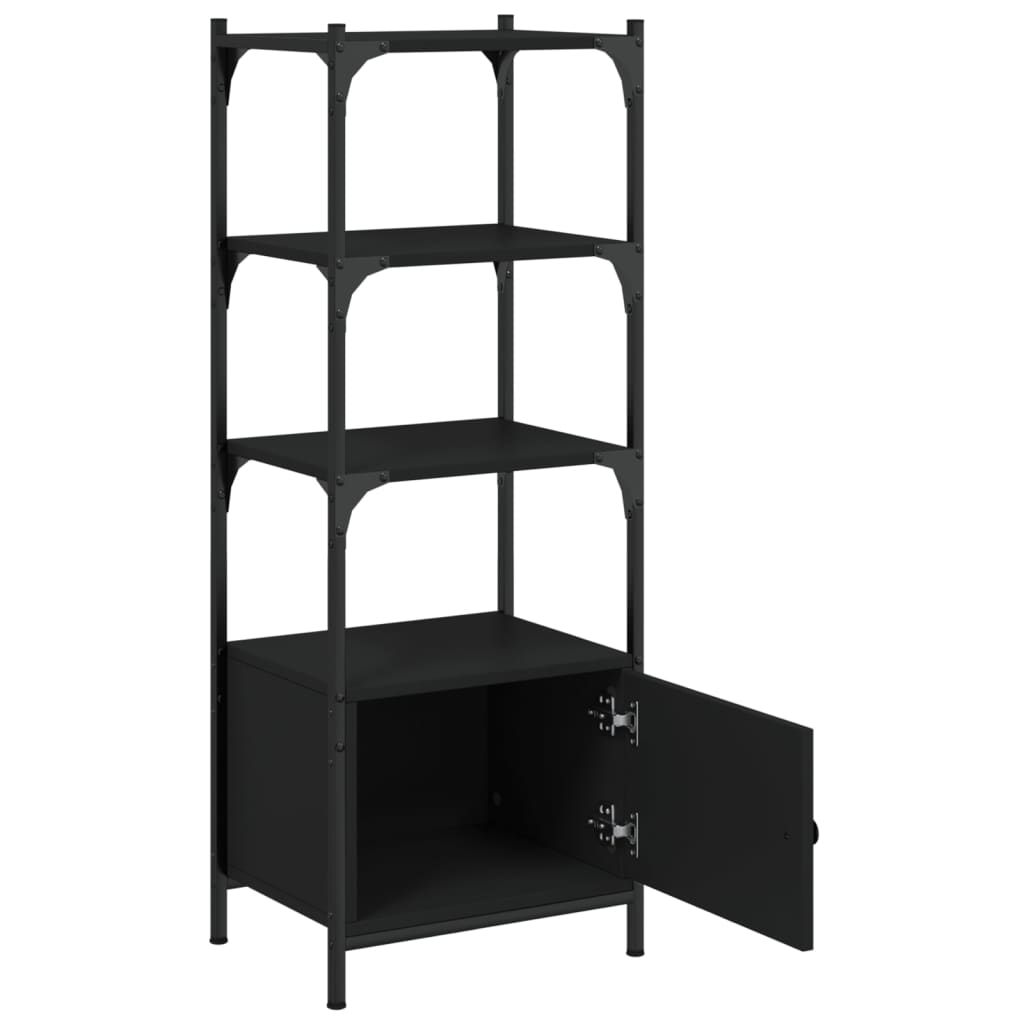 vidaXL Bookcase 3-Tier Black 41x30x109.5 cm Engineered Wood