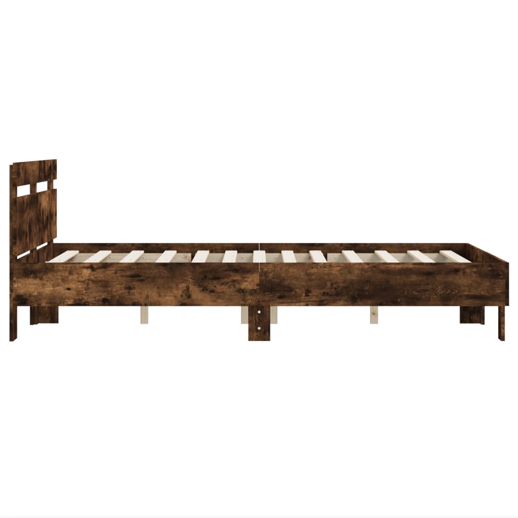 vidaXL Bed Frame without Mattress Smoked Oak 120x200 cm