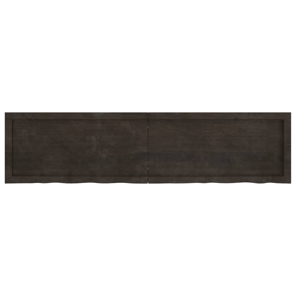 vidaXL Wall Shelf Dark Brown 160x40x(2-4) cm Treated Solid Wood Oak