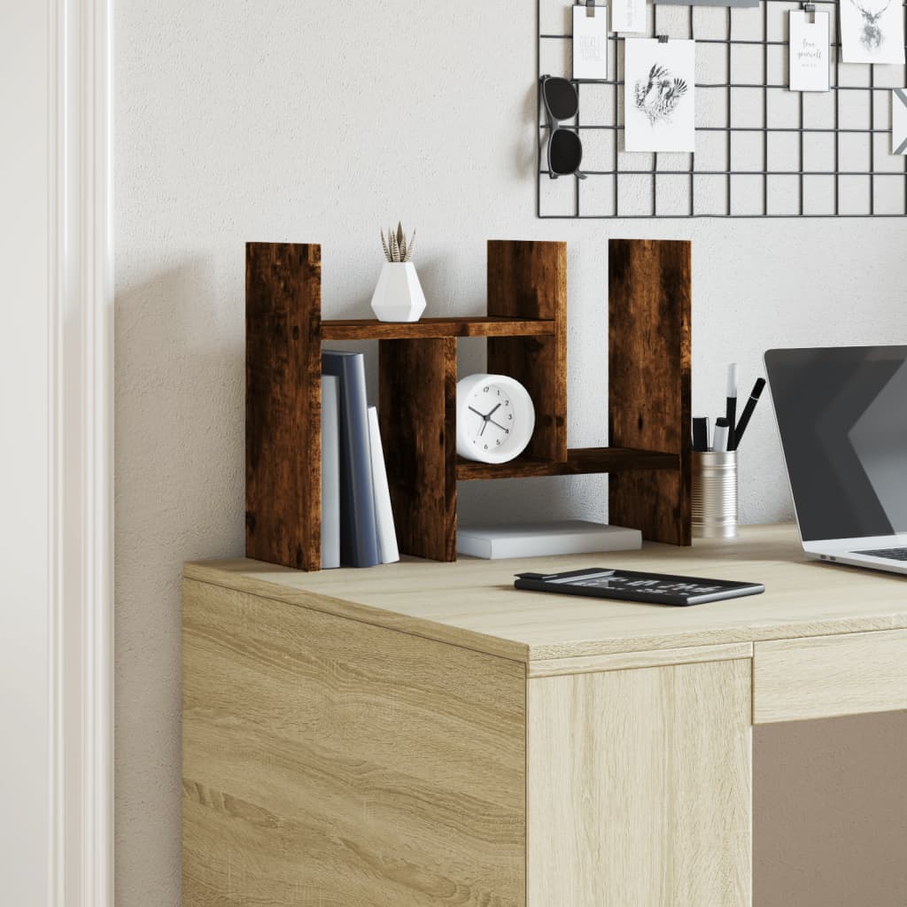 vidaXL Desk Organiser Smoked Oak 34.5x15.5x35.5 cm Engineered wood