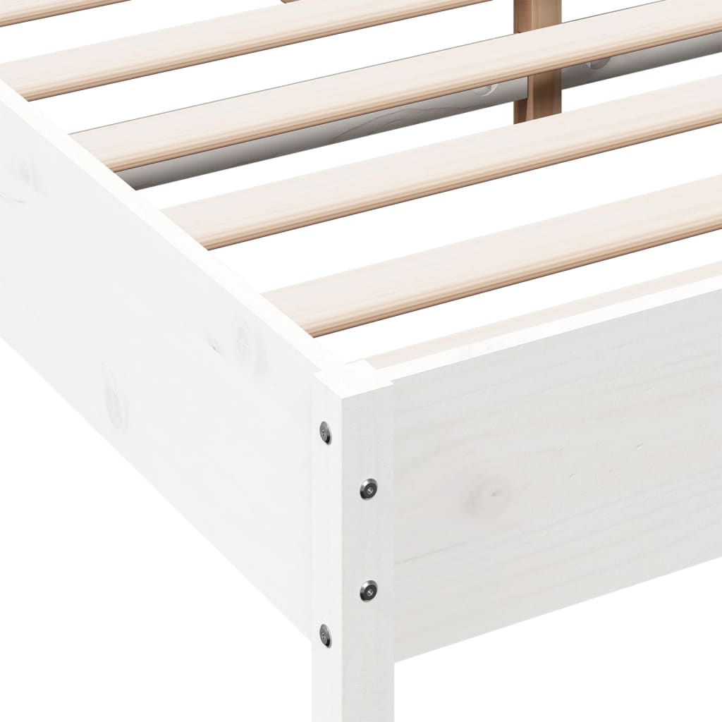 vidaXL Bed Frame without Mattress White 150x200 cm King Size Solid Wood Pine