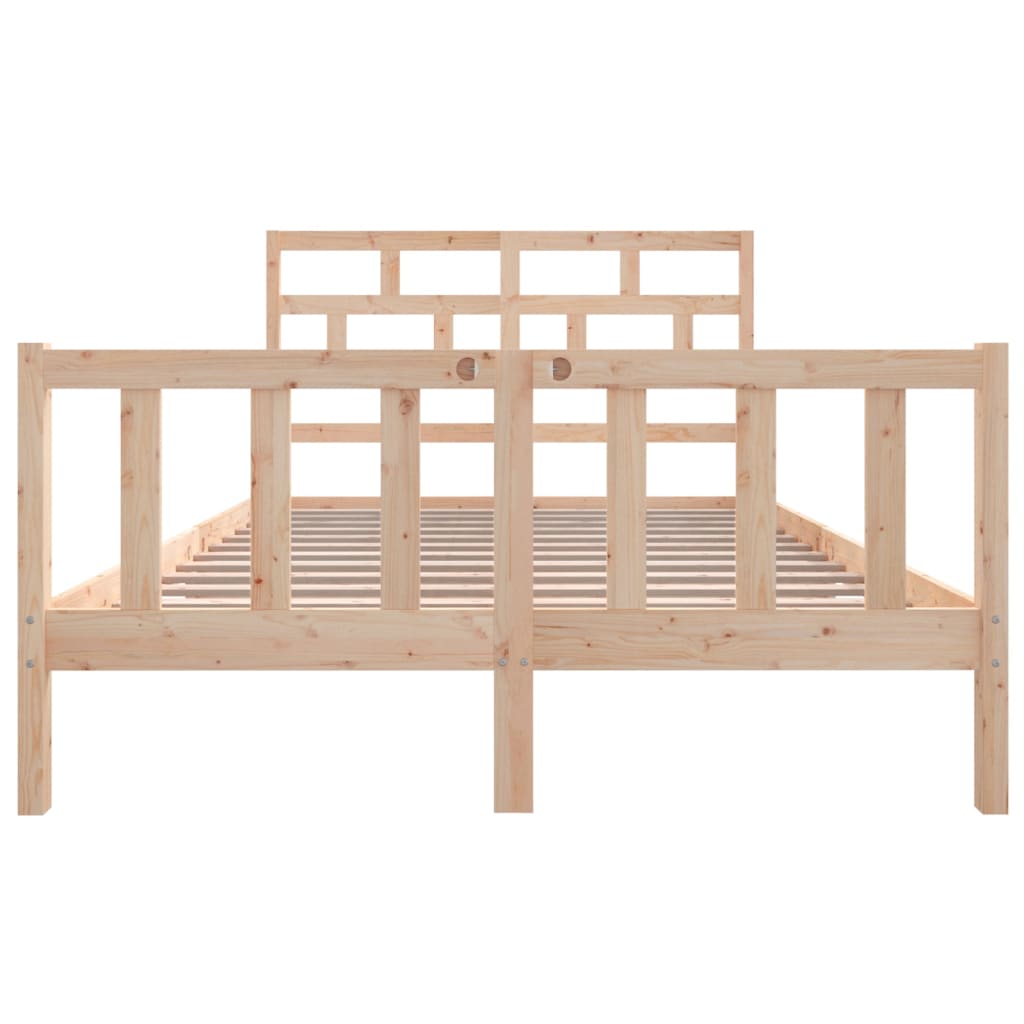 vidaXL Bed Frame without Mattress Solid Wood 160x200 cm (810092+814204)