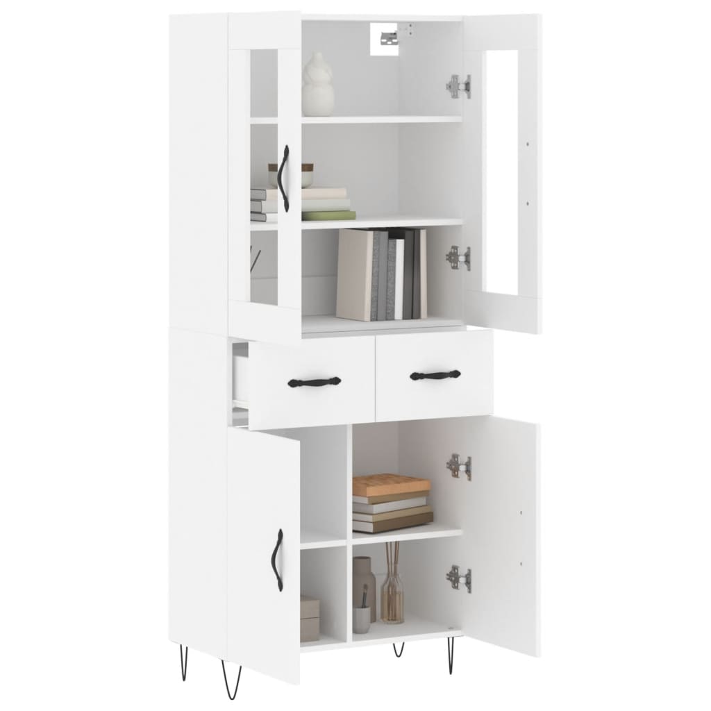 vidaXL Highboard White 69.5x34x180 cm Engineered Wood