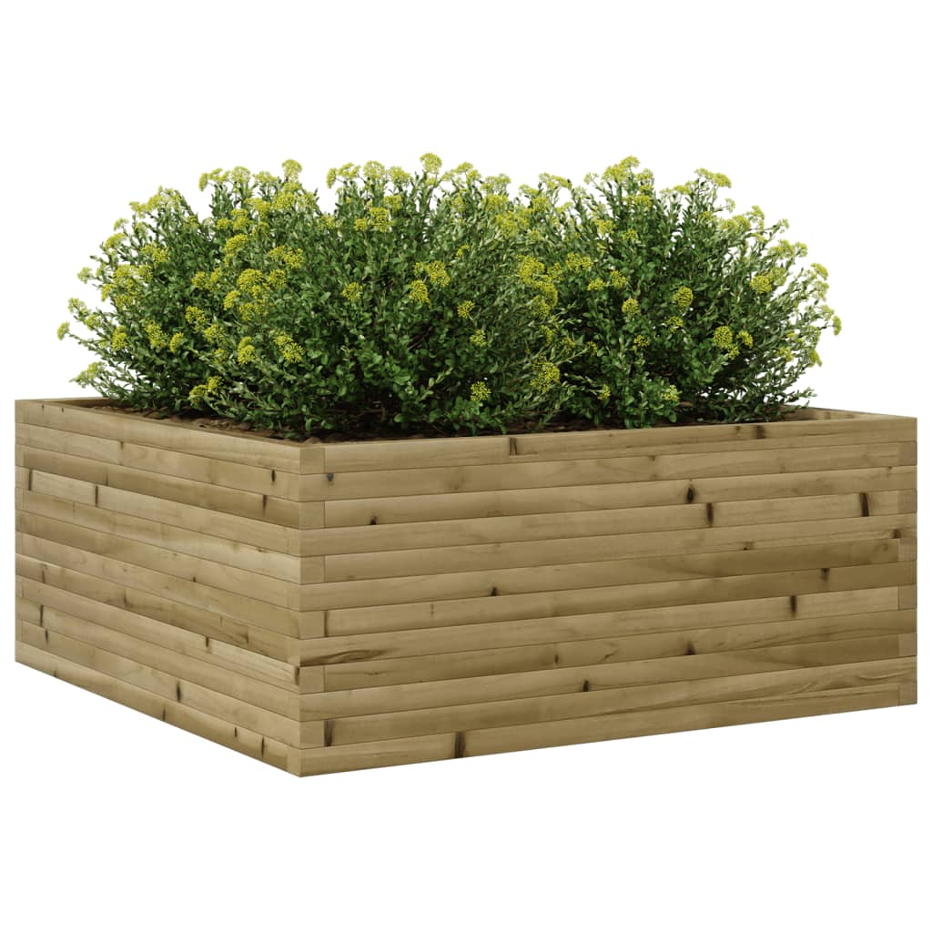 vidaXL Garden Planter 110x110x46 cm Impregnated Wood Pine