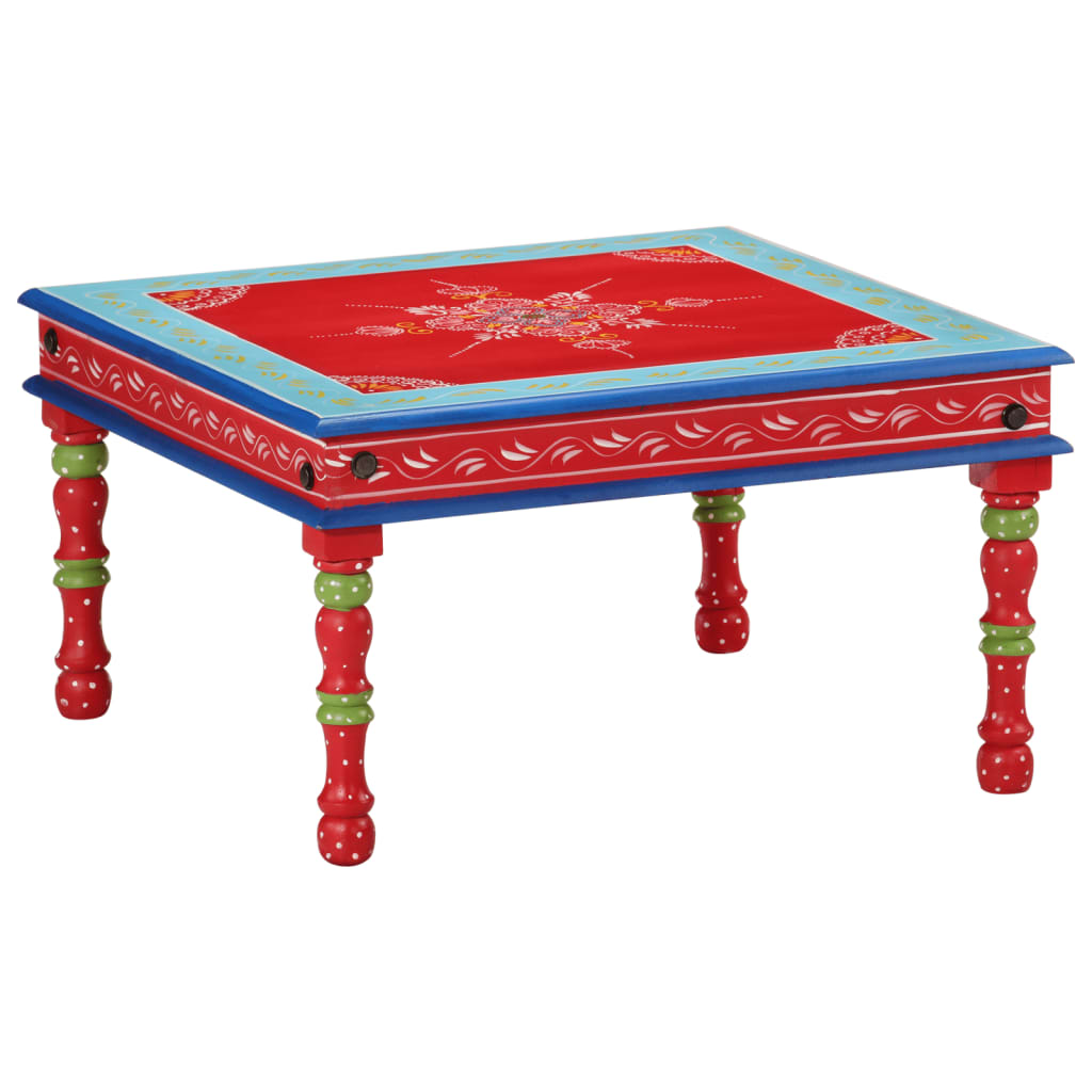 vidaXL Coffee Table Red Hand Painted Solid Wood Mango