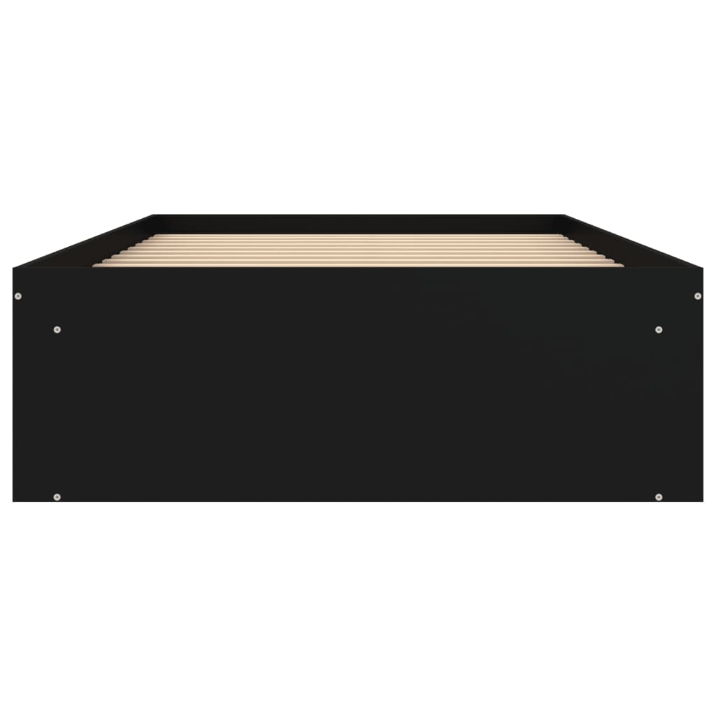 vidaXL Bed Frame without Mattress Black 100x200 cm