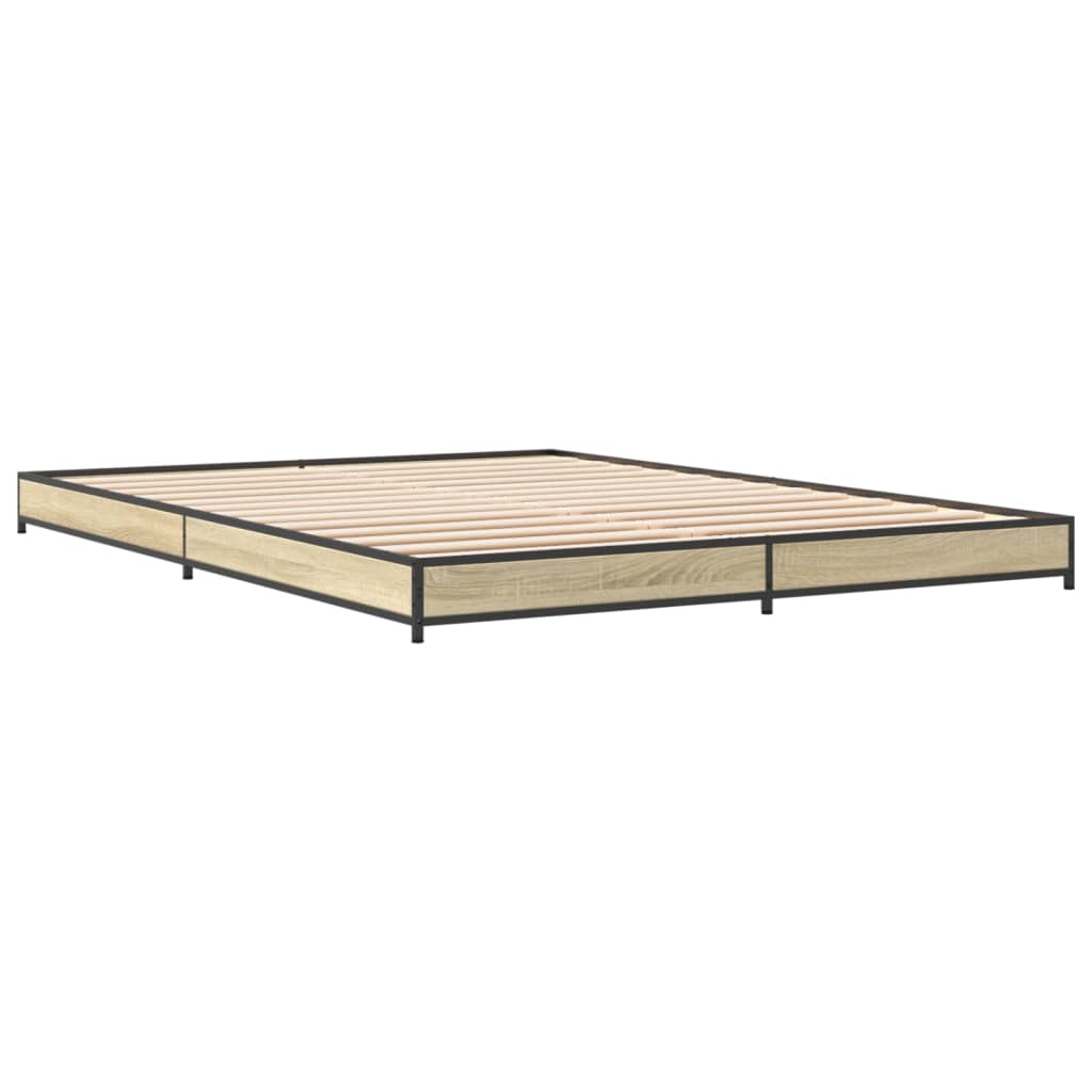 vidaXL Bed Frame without Mattress Sonoma Oak 120x190 cm Small Double