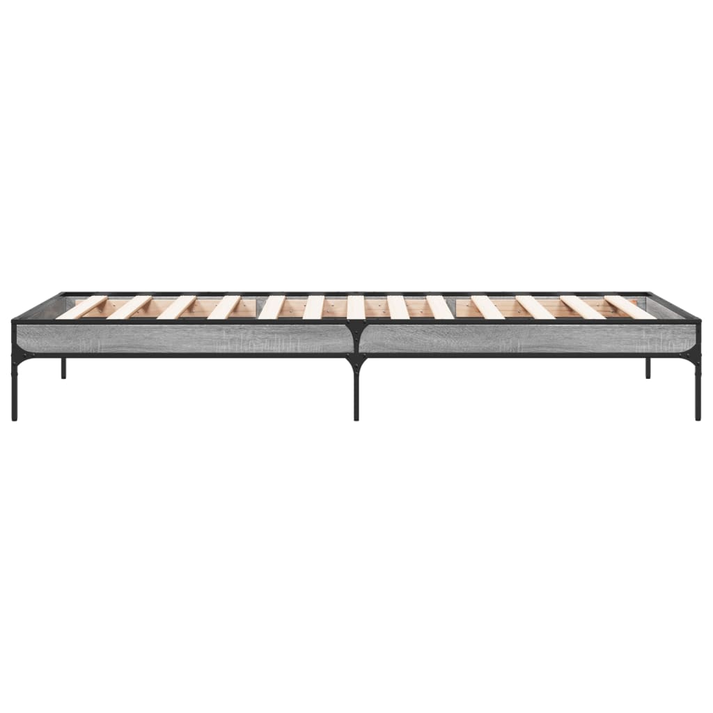 vidaXL Bed Frame without Mattress Grey Sonoma 100x200 cm