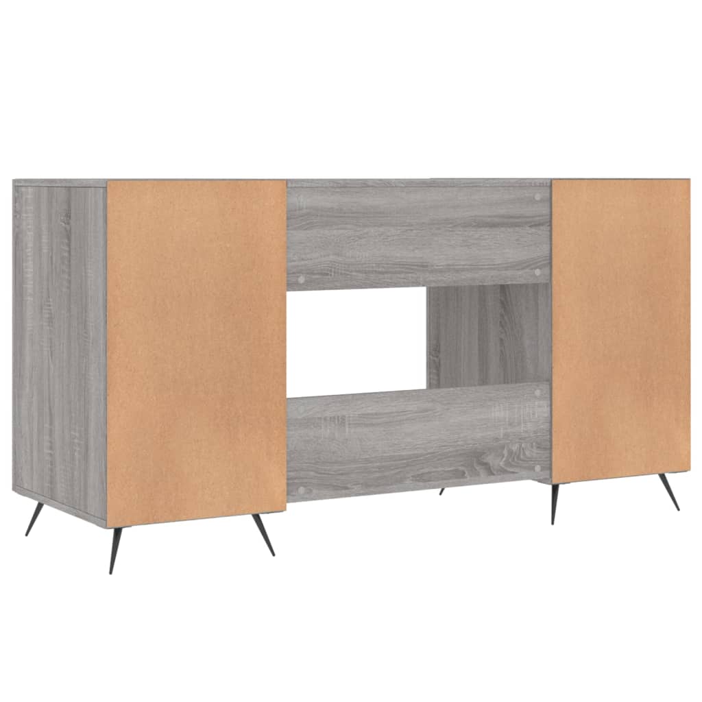 vidaXL Desk Grey Sonoma 140x50x75 cm Engineered Wood