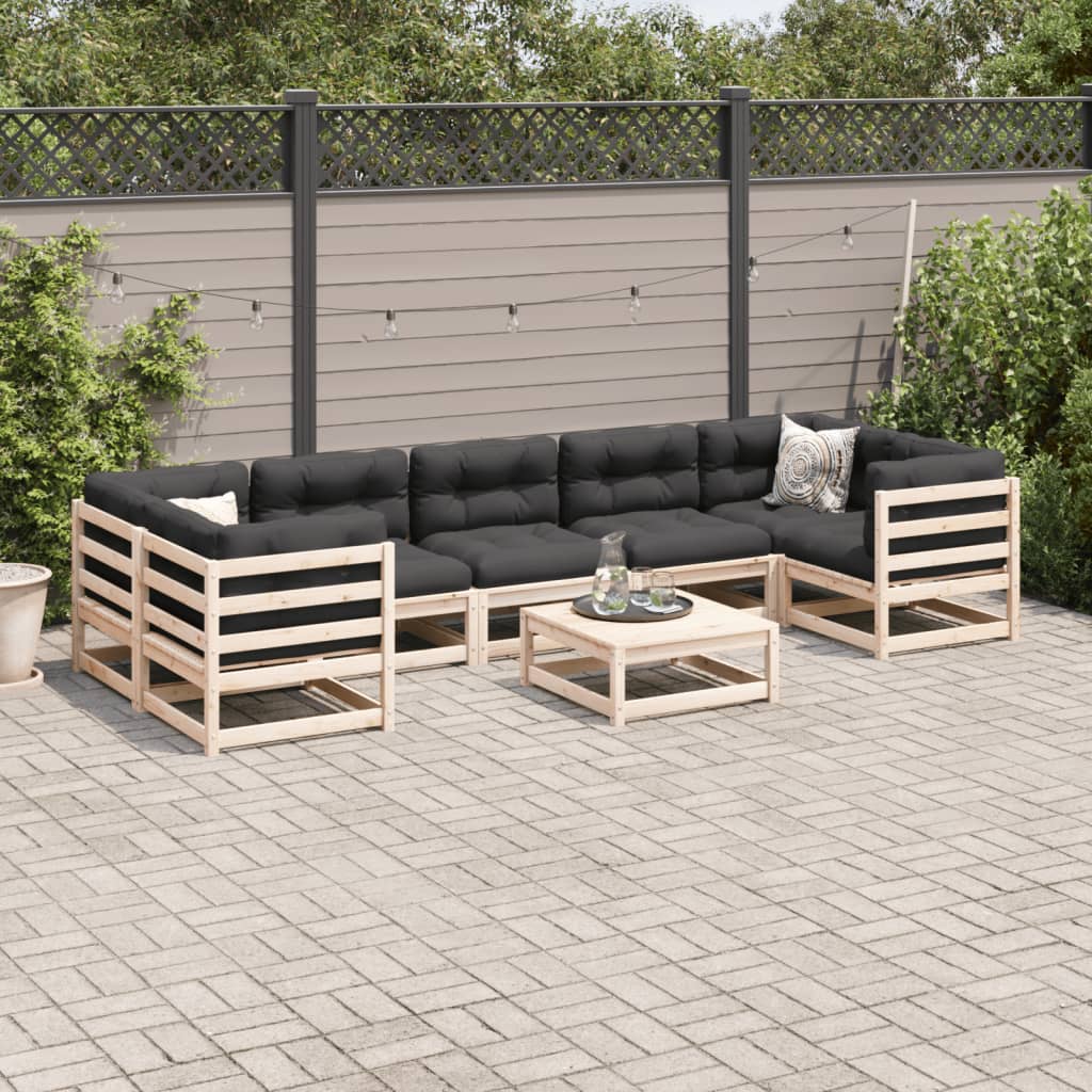 vidaXL 8 Piece Garden Sofa Set Solid Wood Pine