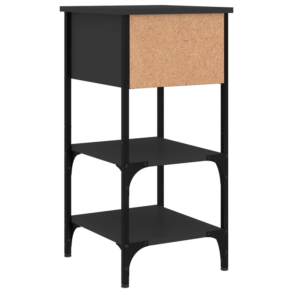 vidaXL Bedside Cabinets 2 pcs Black 34x36x70 cm Engineered Wood