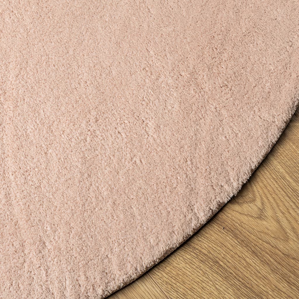 vidaXL Rug HUARTE Short Pile Soft and Washable Blush Ø 120 cm