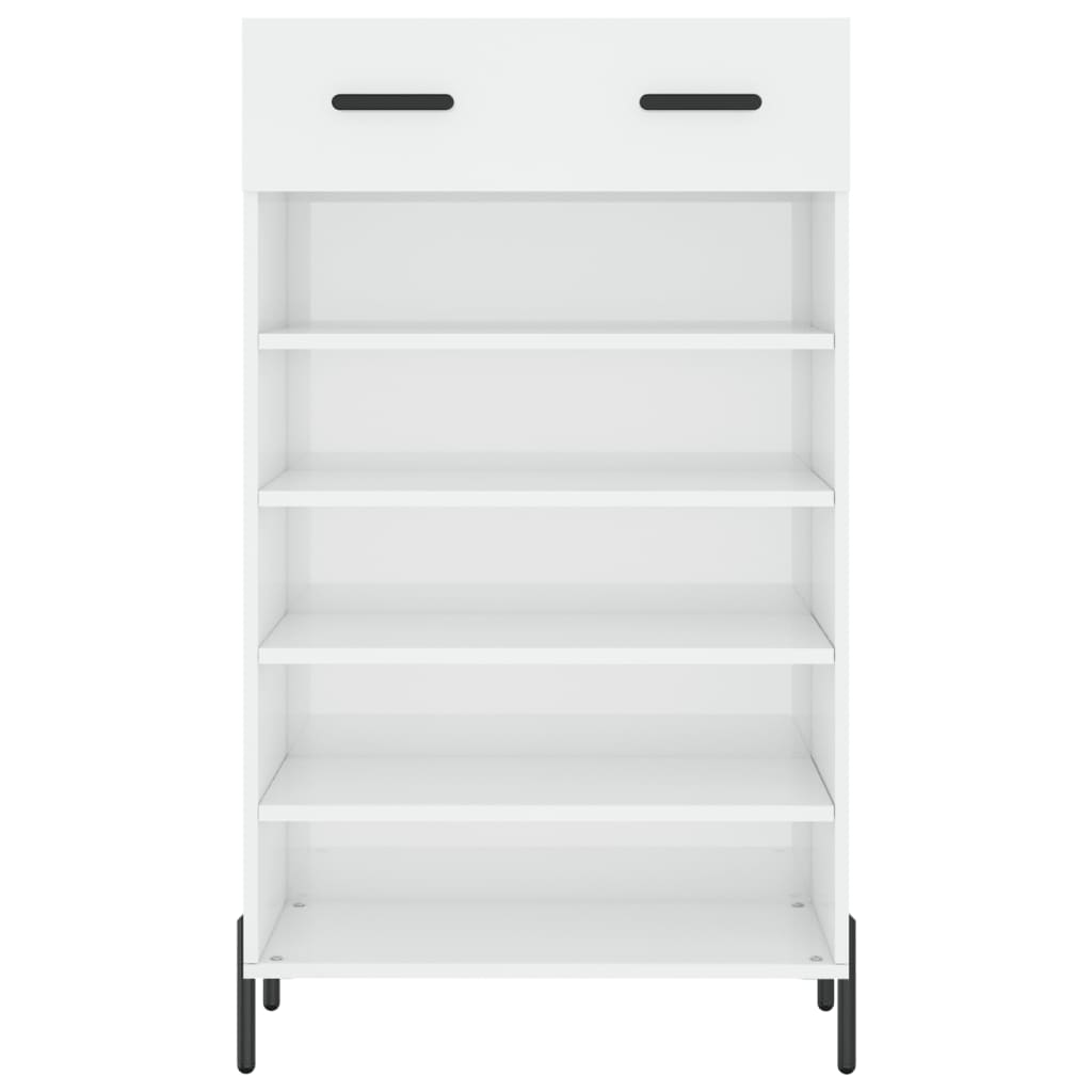 vidaXL Shoe Cabinet High Gloss White 60x35x105 cm Engineered Wood