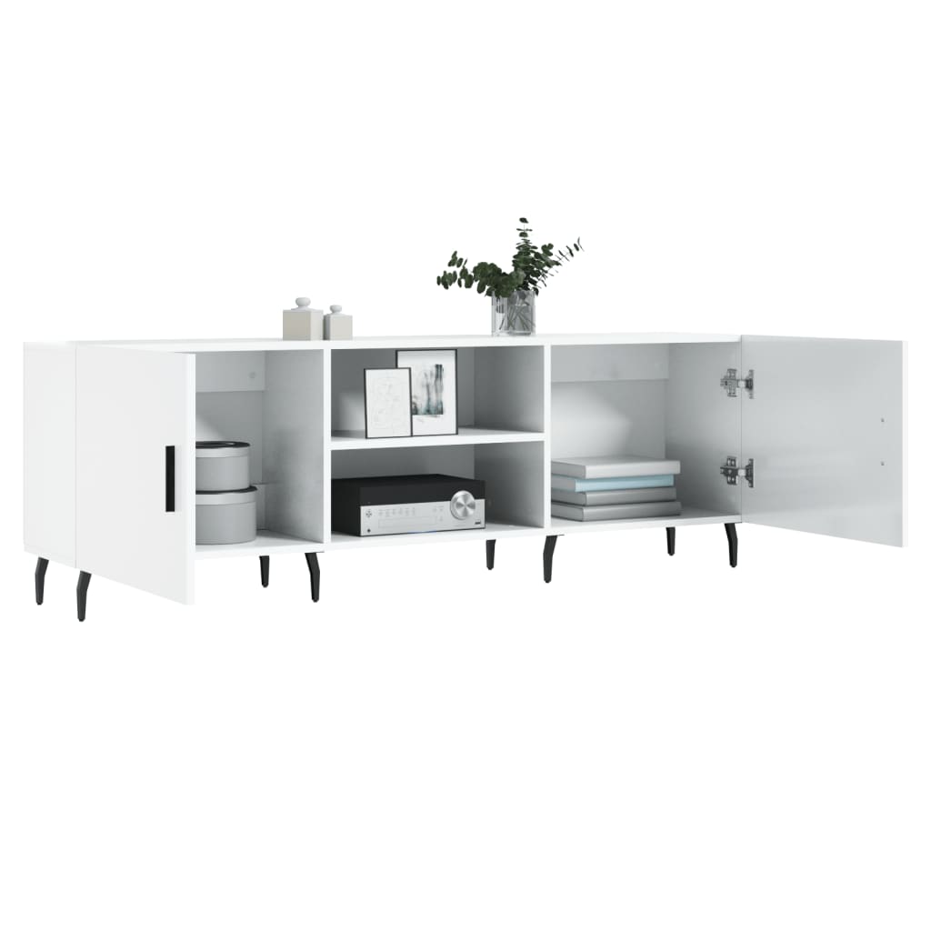 vidaXL TV Cabinet High Gloss White 150x30x50 cm Engineered Wood