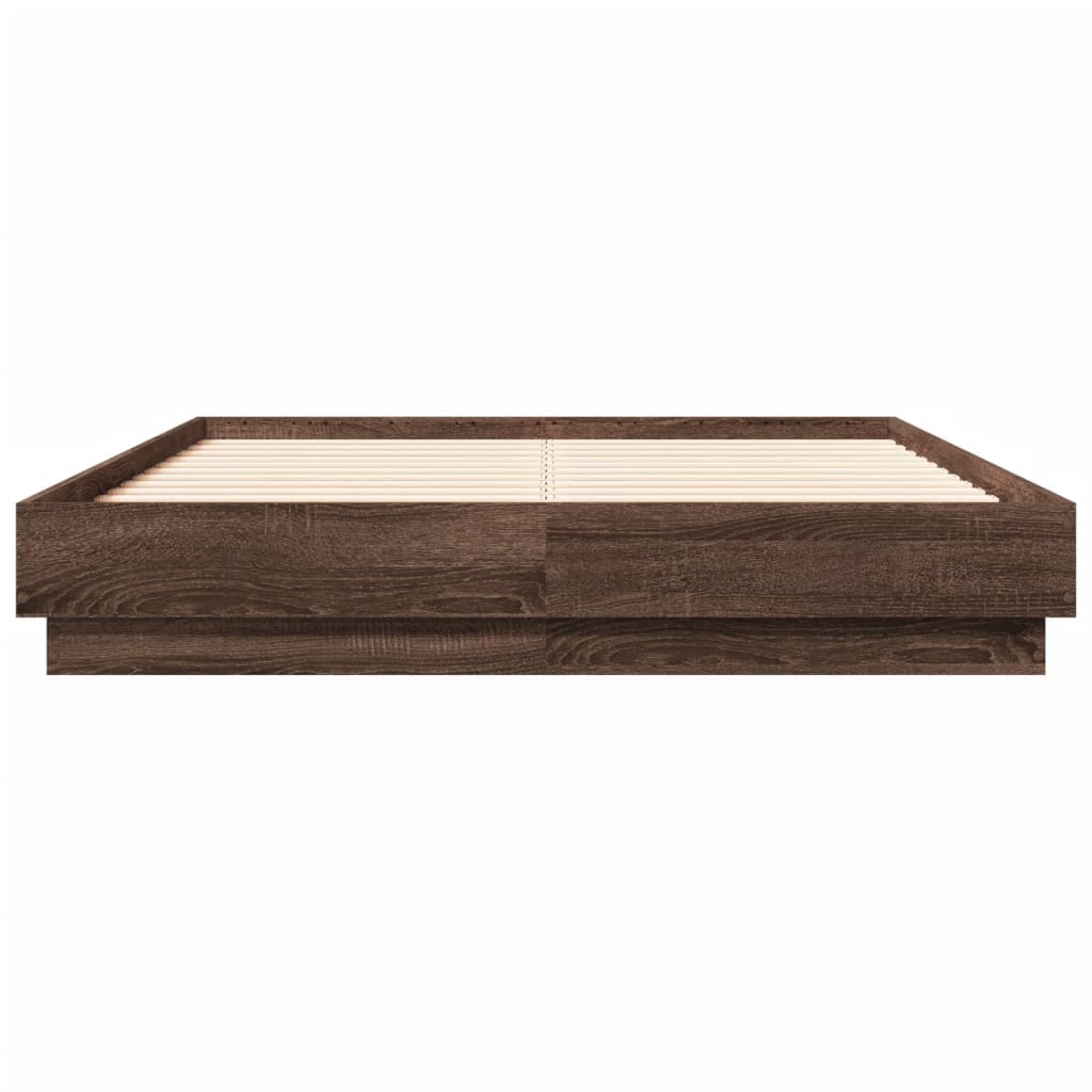 vidaXL Bed Frame without Mattress Brown Oak 140x190 cm