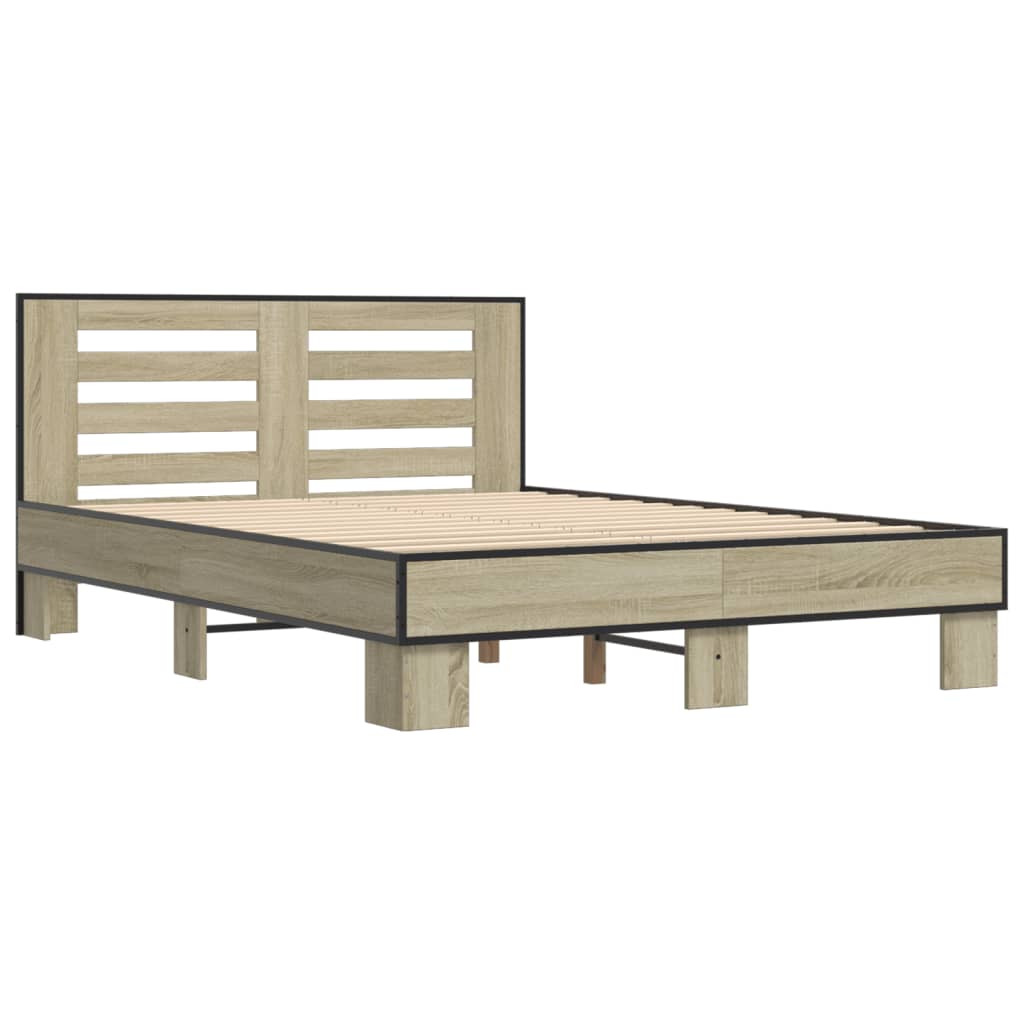 vidaXL Bed Frame without Mattress Sonoma Oak 120x190 cm Small Double