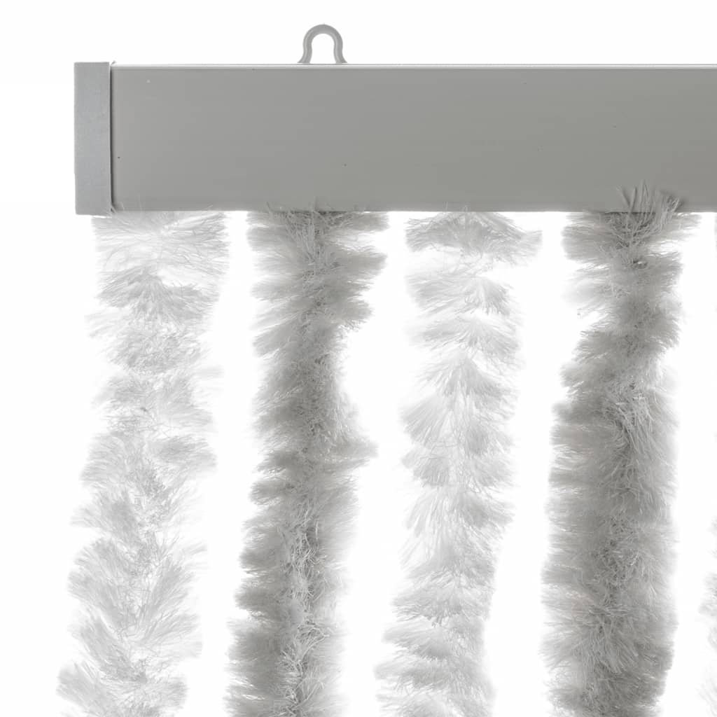 vidaXL Fly Curtain Light Grey and White 100x220 cm Chenille