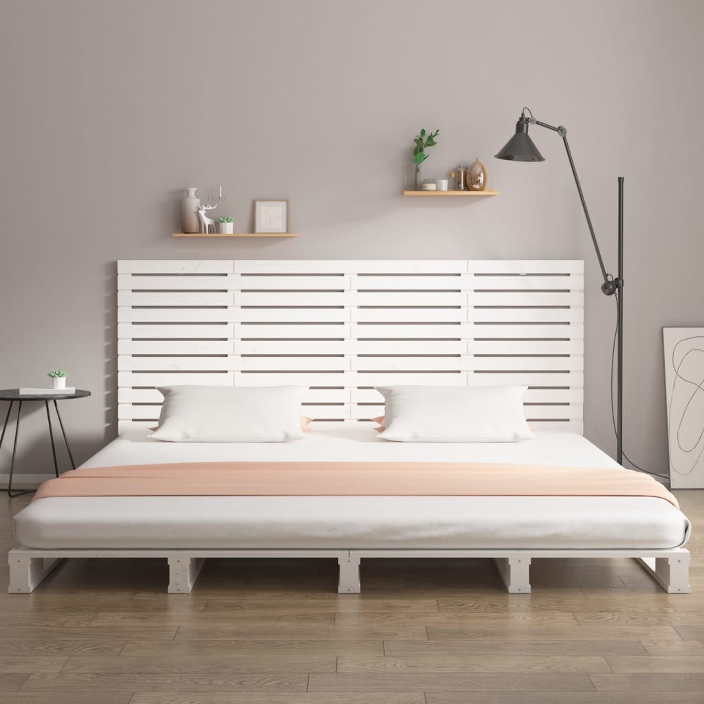 vidaXL Wall Headboard White 166x3x91.5 cm Solid Wood Pine