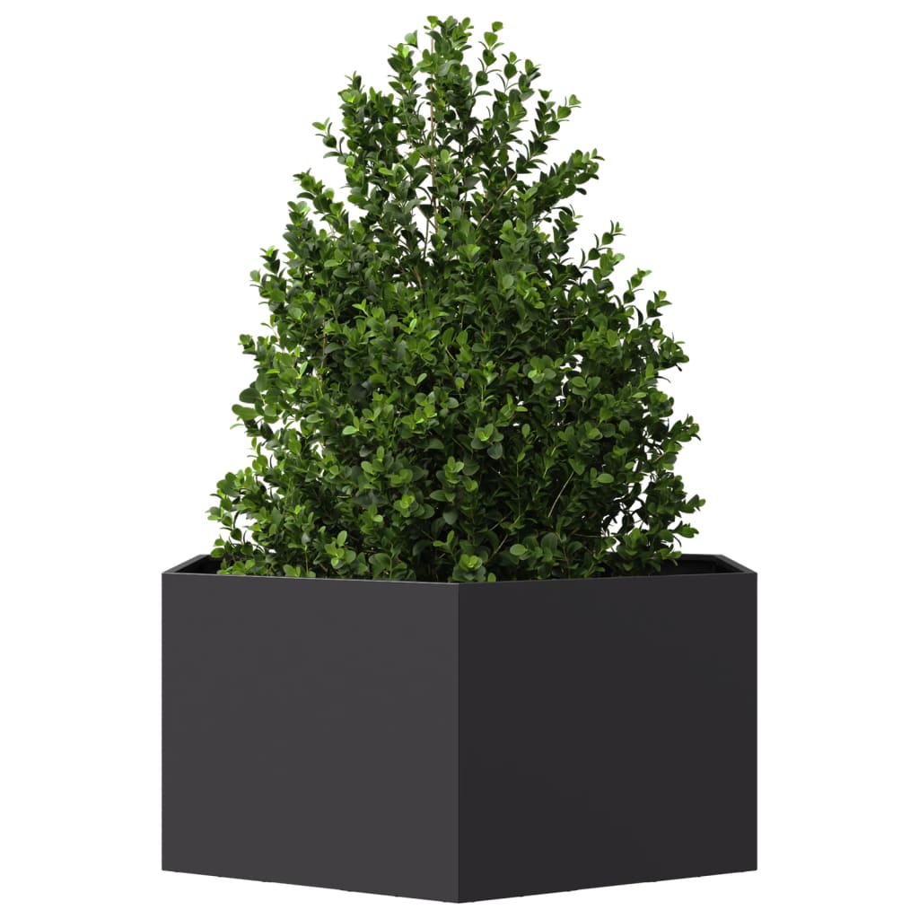 vidaXL Garden Planter Black Hexagon 104x90x45 cm Steel