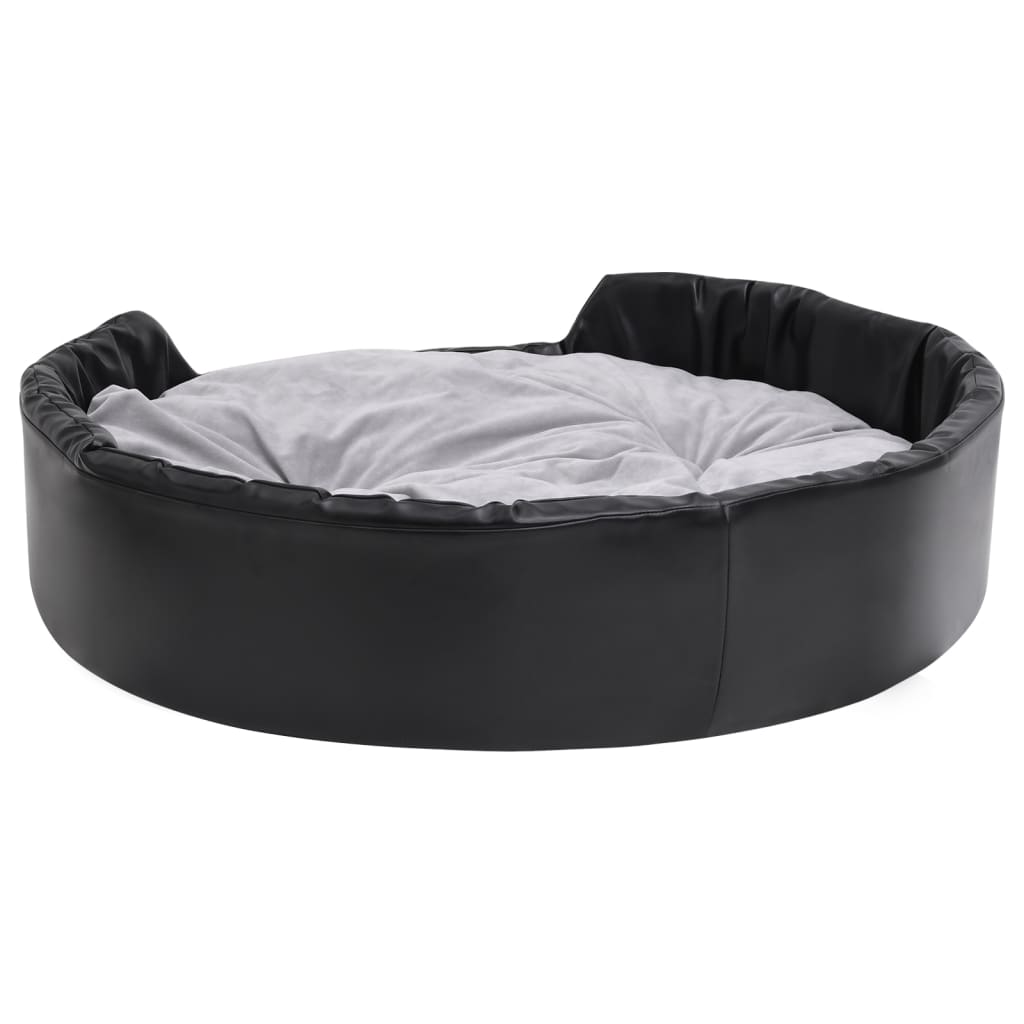 vidaXL Dog Bed Black and Grey 99x89x21 cm Plush and Faux Leather