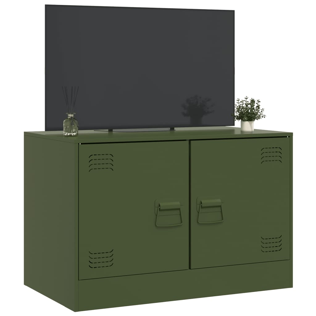 vidaXL TV Cabinet Olive Green 67x39x44 cm Steel