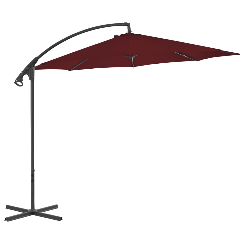 vidaXL Cantilever Garden Parasol with Steel Pole 300 cm Bordeaux Red