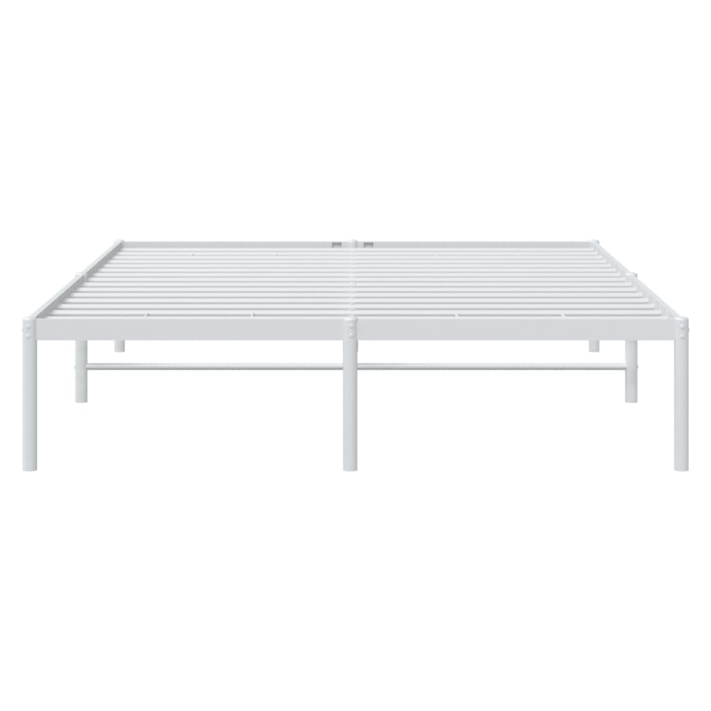 vidaXL Metal Bed Frame without Mattress White 160x200 cm