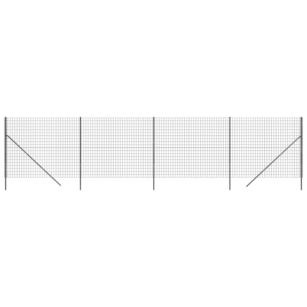 vidaXL Wire Mesh Fence Anthracite 1.6x10 m Galvanised Steel