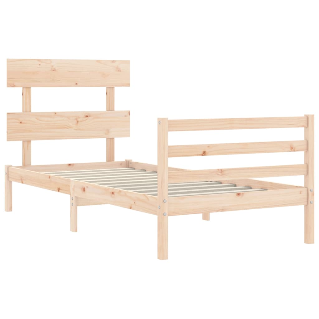 vidaXL Bed Frame without Mattress Single Solid Wood