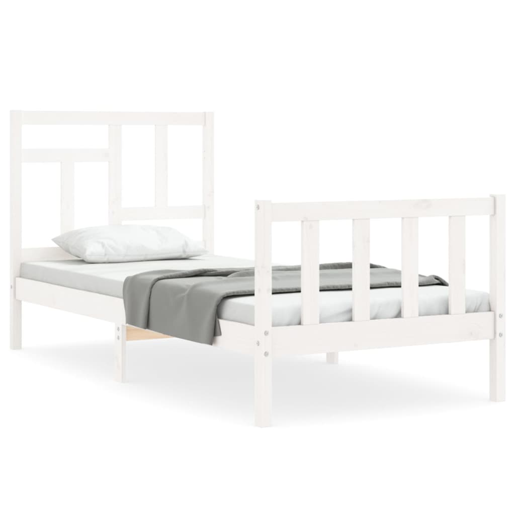 vidaXL Bed Frame without Mattress White 90x200 cm Solid Wood Pine