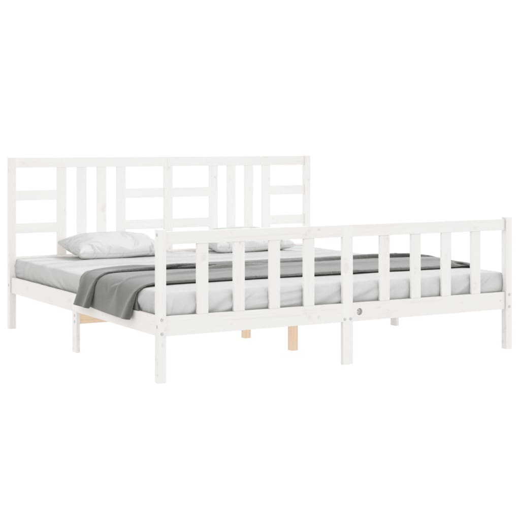 vidaXL Bed Frame without Mattress White 200x200 cm Solid Wood Pine