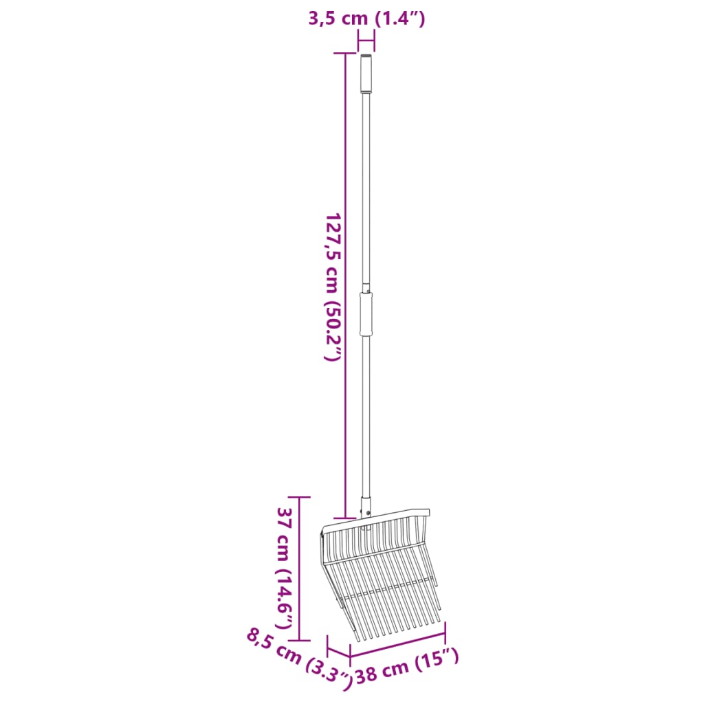 vidaXL Pitchfork with 14 Tines Black Steel