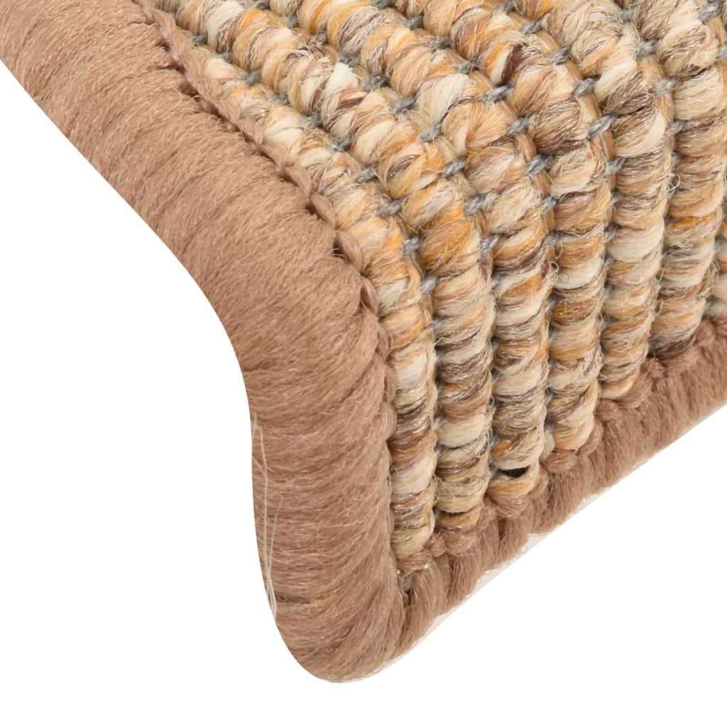 vidaXL Stair Mats Self-adhesive 15 pcs 56x17x3 cm Light Brown