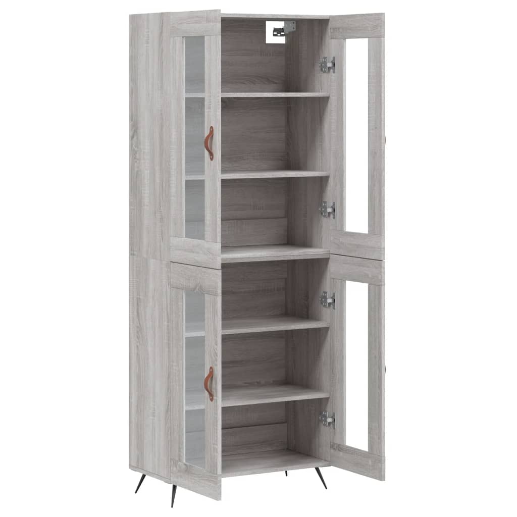 vidaXL Highboard Grey Sonoma 69.5x34x180 cm Engineered Wood