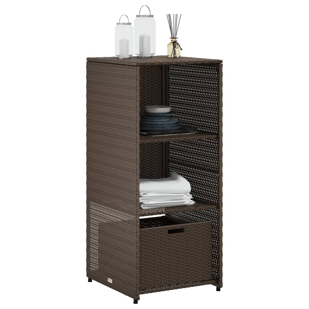 vidaXL Garden Storage Cabinet Brown 50x55x115 cm Poly Rattan