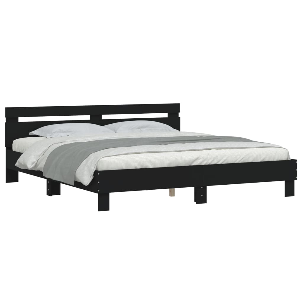 vidaXL Bed Frame without Mattress Black 200x200 cm