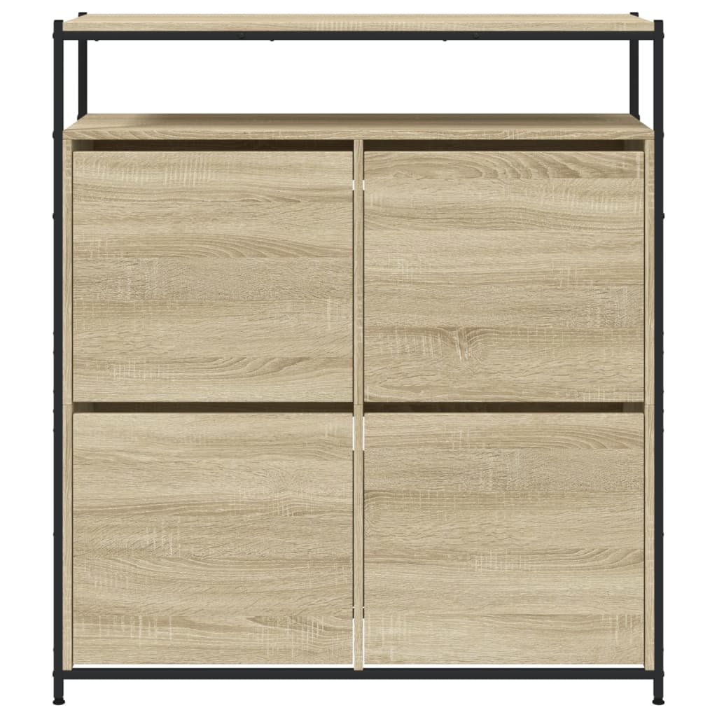 vidaXL Shoe Cabinet with 4 Flip-Drawers Sonoma Oak 100x34x112 cm