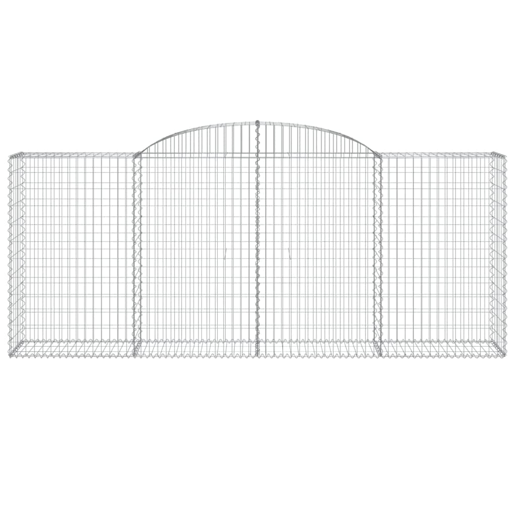 vidaXL Arched Gabion Baskets 10 pcs 300x50x120/140 cm Galvanised Iron