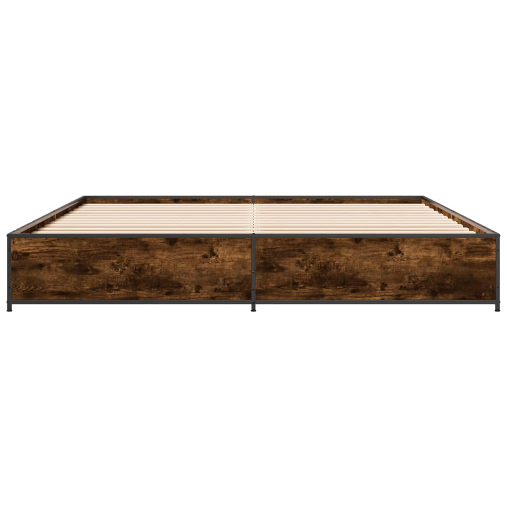 vidaXL Bed Frame without Mattress Smoked Oak 180x200 cm Super King