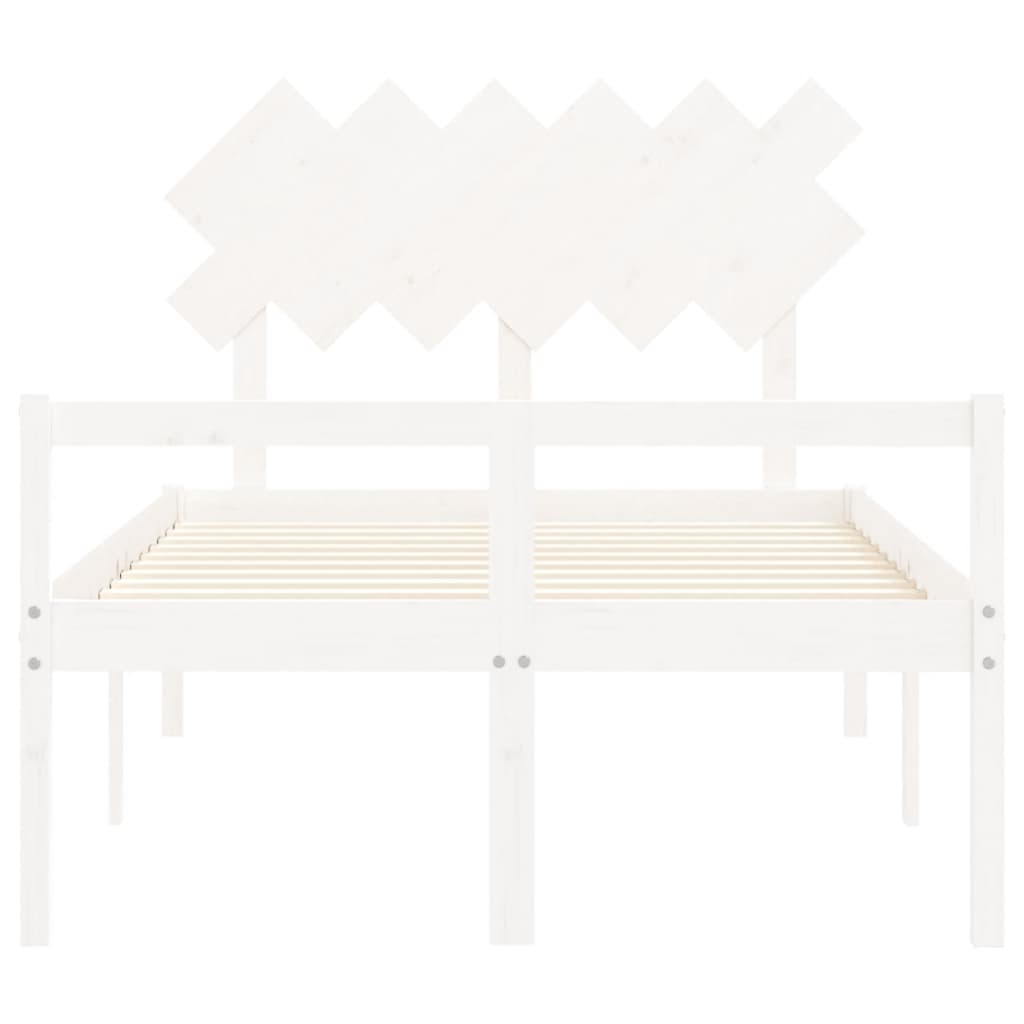 vidaXL Senior Bed without Mattress White Double Solid Wood