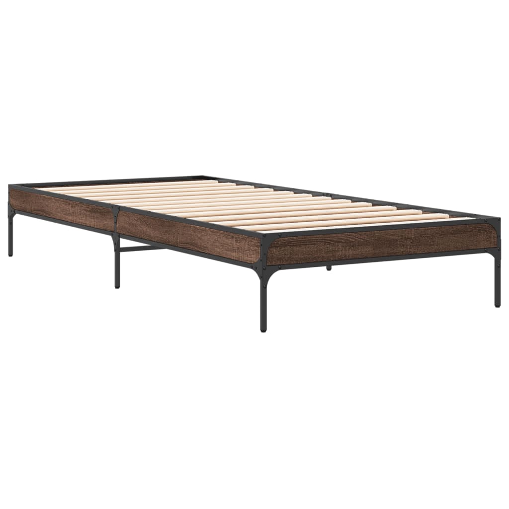 vidaXL Bed Frame without Mattress Brown Oak 90x190 cm Single