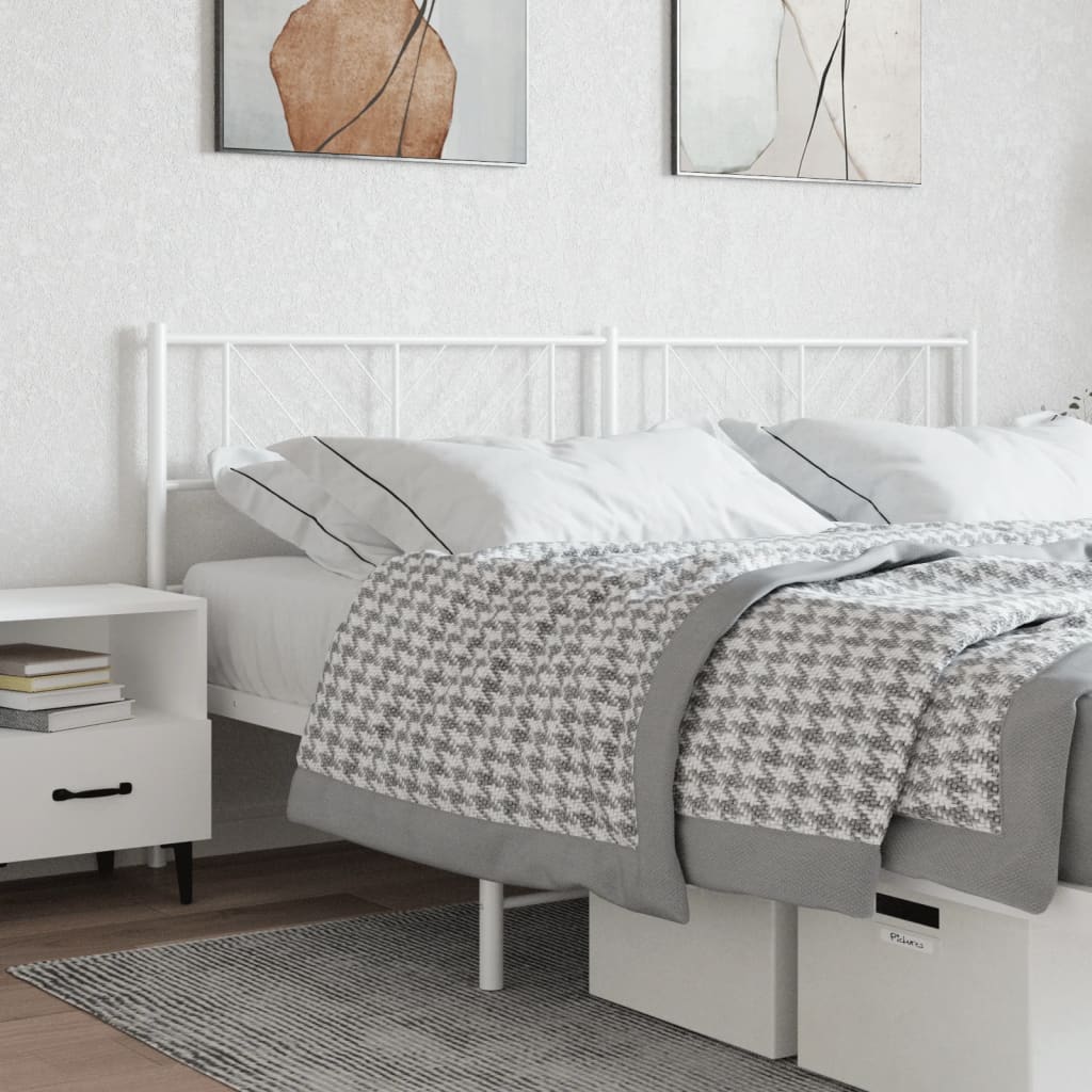 vidaXL Metal Headboard White 160 cm