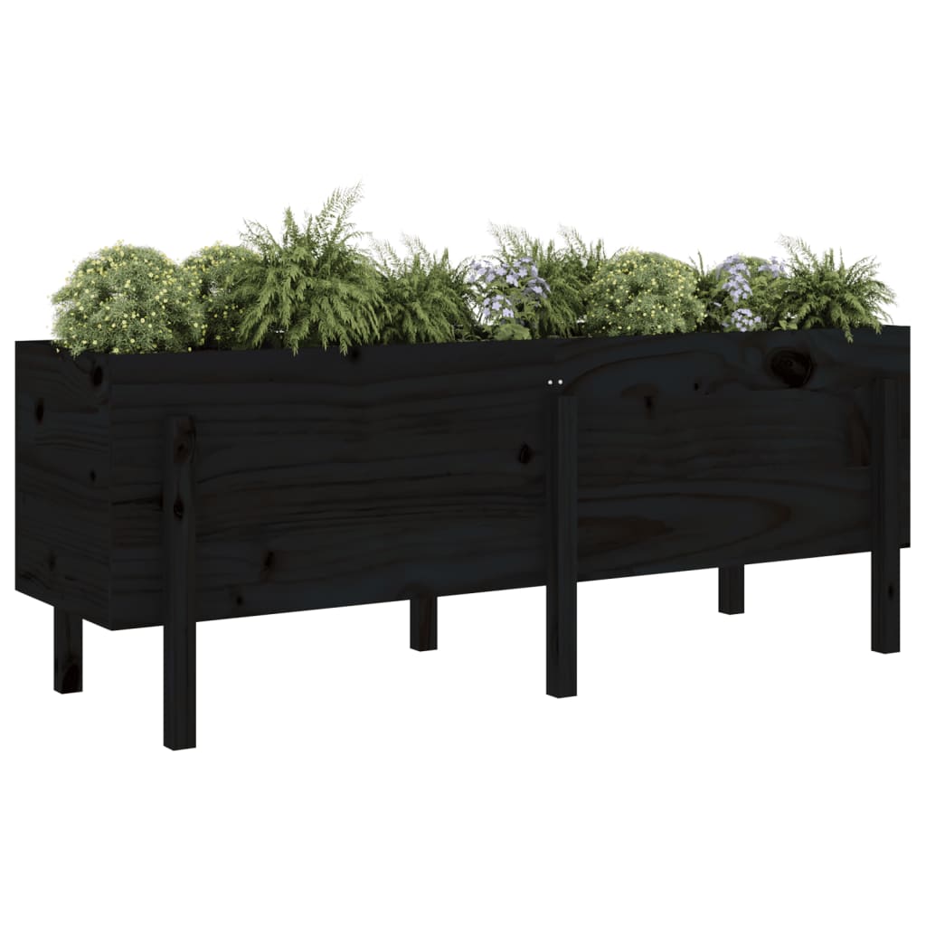 vidaXL Garden Raised Bed Black 160x50x57 cm Solid Wood Pine