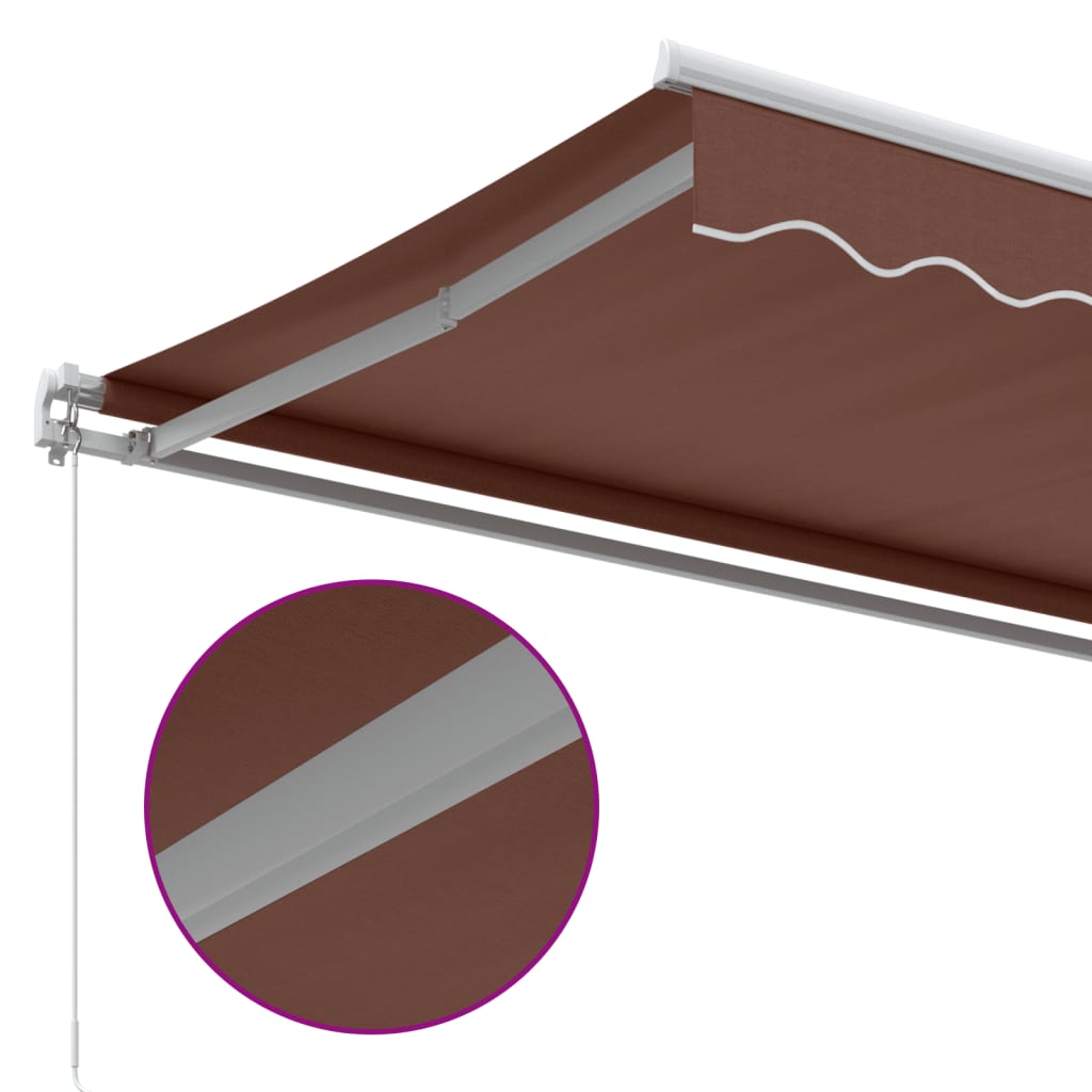 vidaXL Manual Retractable Awning Brown 450x300 cm