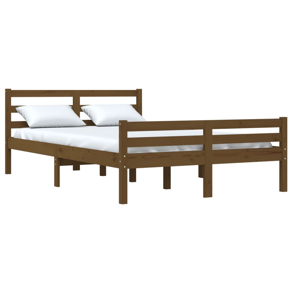 vidaXL Bed Frame without Mattress Honey Brown Solid Wood 140x200 cm