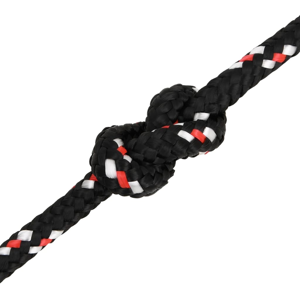 vidaXL Boat Rope Black 10 mm 25 m Polypropylene