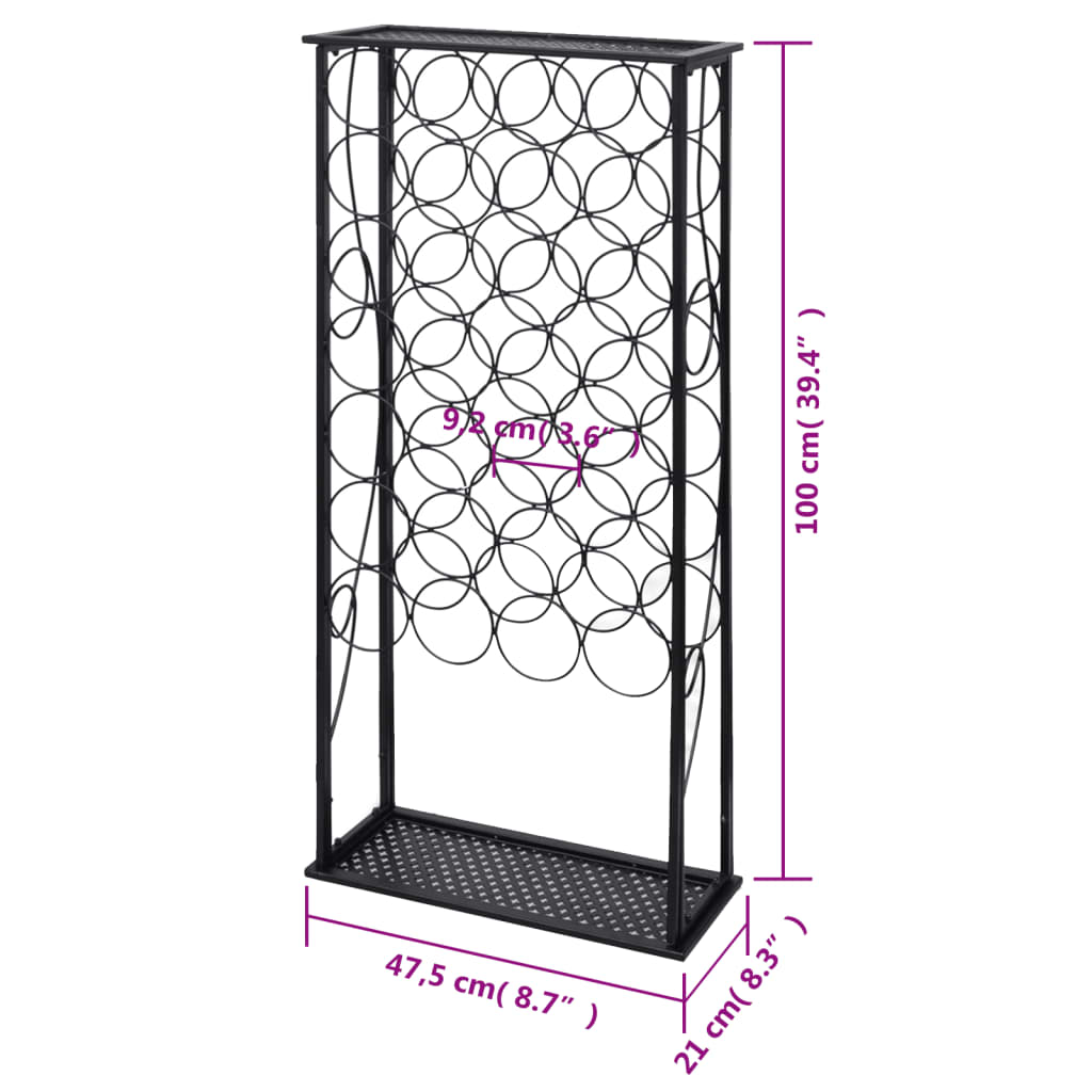 vidaXL Wine Rack for 28 Bottles Metal