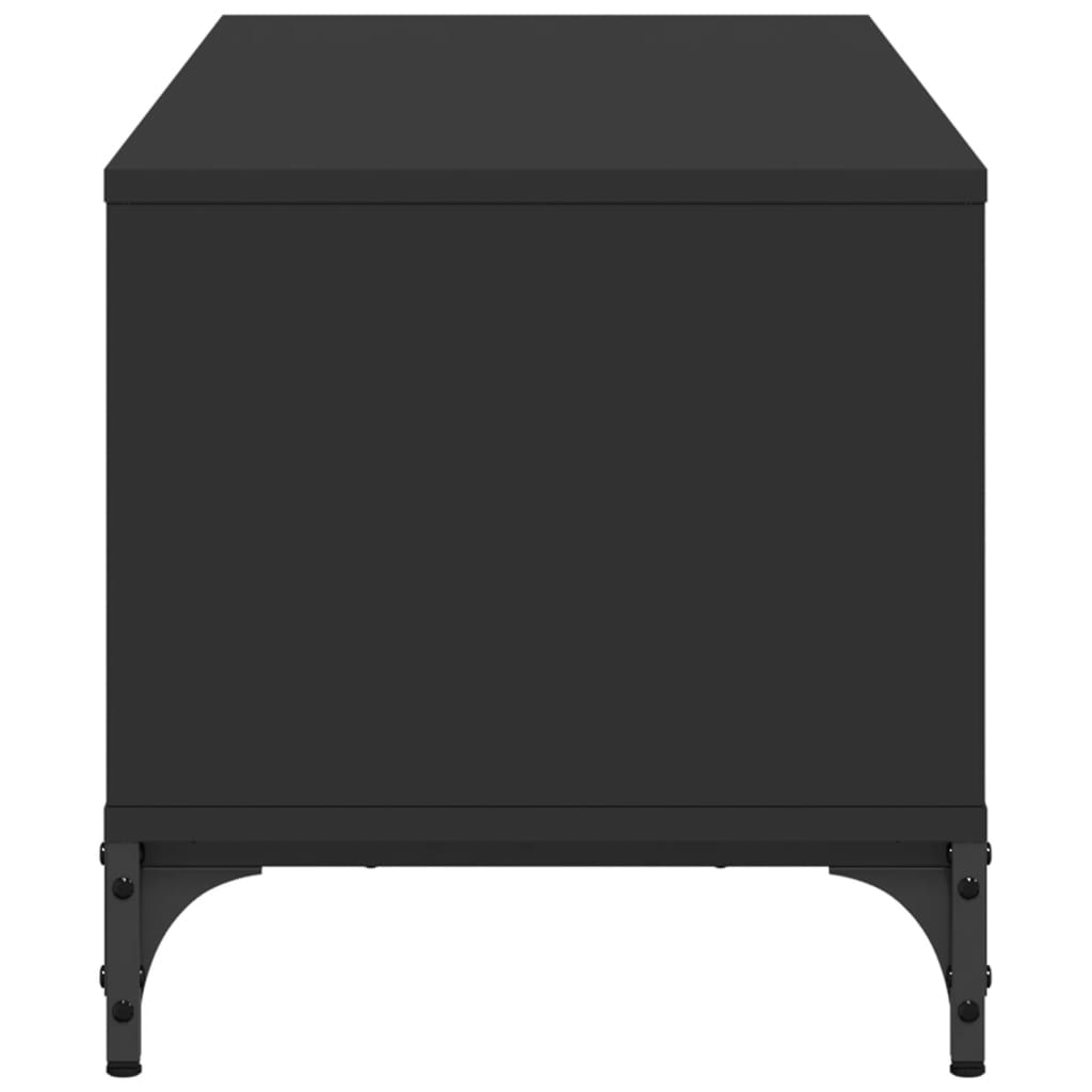 vidaXL TV Cabinet Black 102x40x41 cm Engineered Wood and Powder-coated Steel