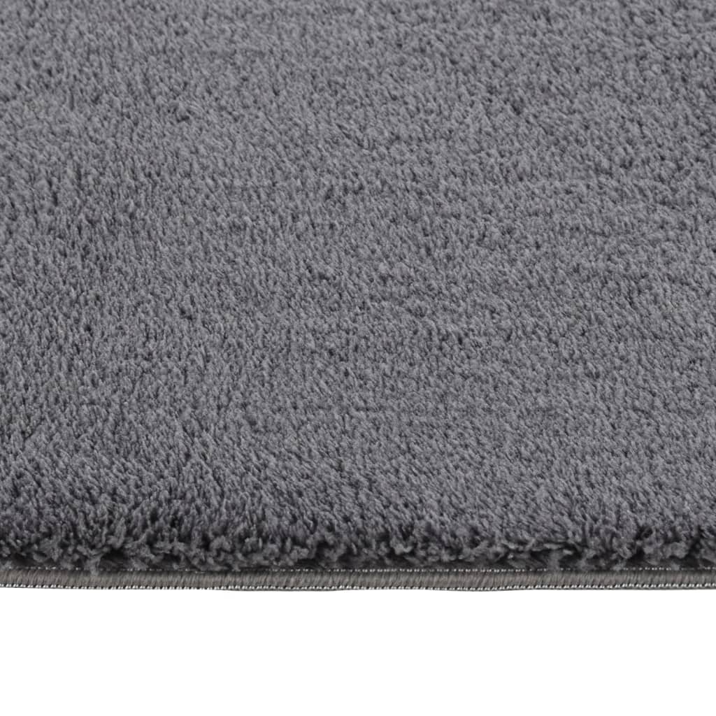 vidaXL Washable Rug Soft Shaggy 160x230 cm Anti Slip Anthracite